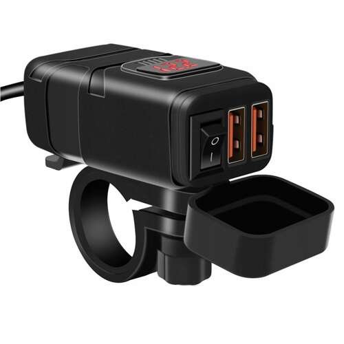 ŁADOWARKA MOTOCYKL 2x USB QC3.0 SZYBKIE ŁADOWANIE MC1N
