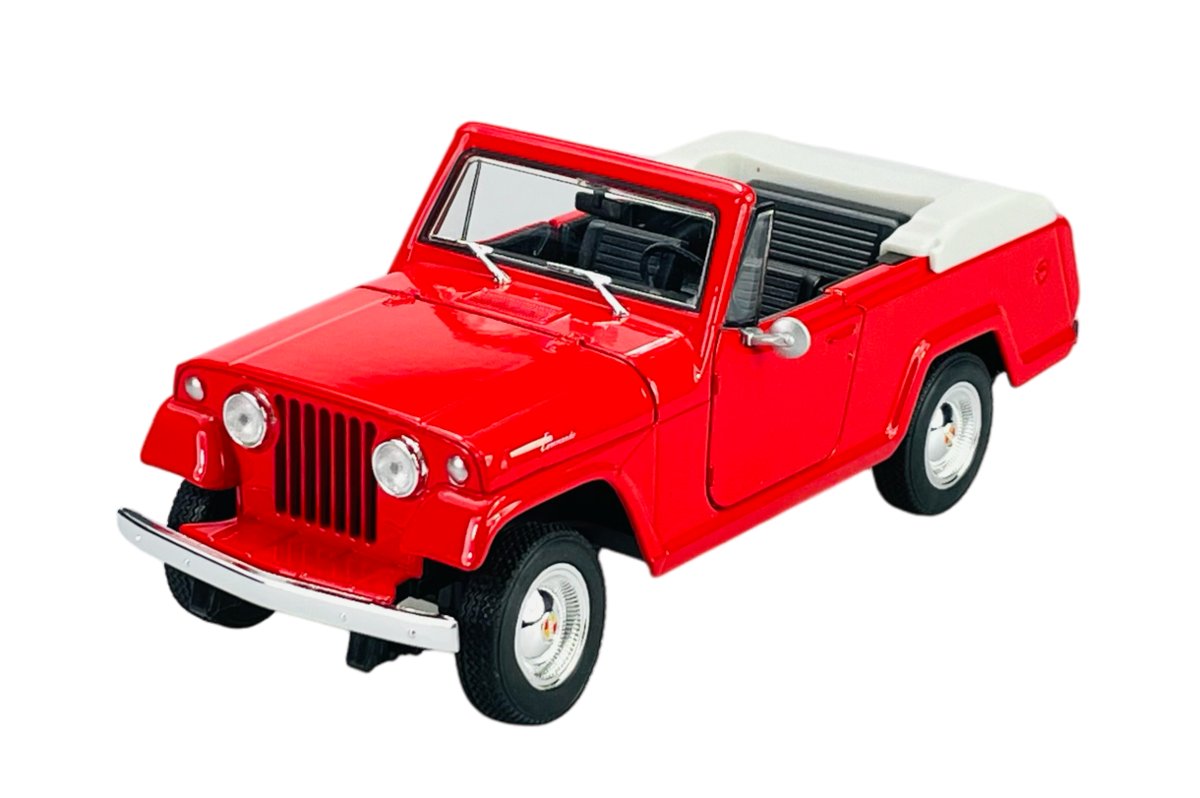 WELLY 1967 JEEPSTER COMMANDO ROADSTER CZERWONY 1:24 SAMOCHÓD NOWY METALOWY MODEL