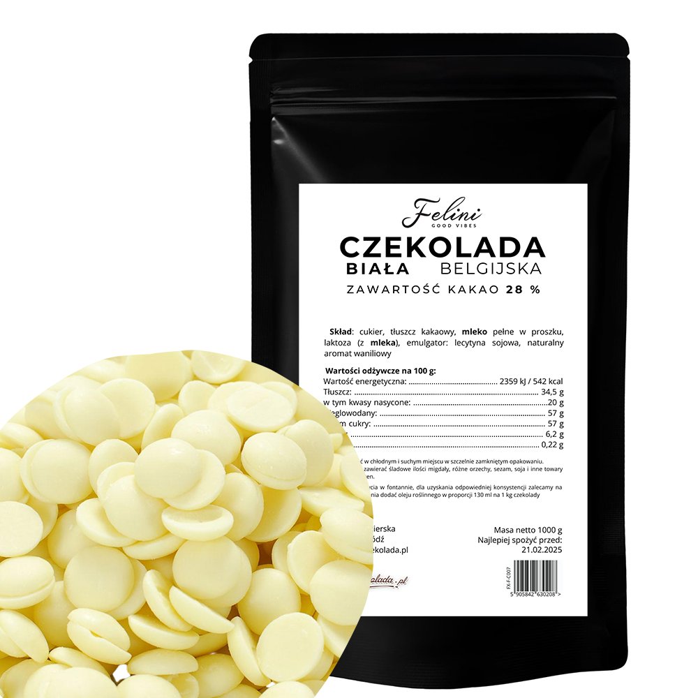 Felini czekolada biała belgiska 28% 1kg