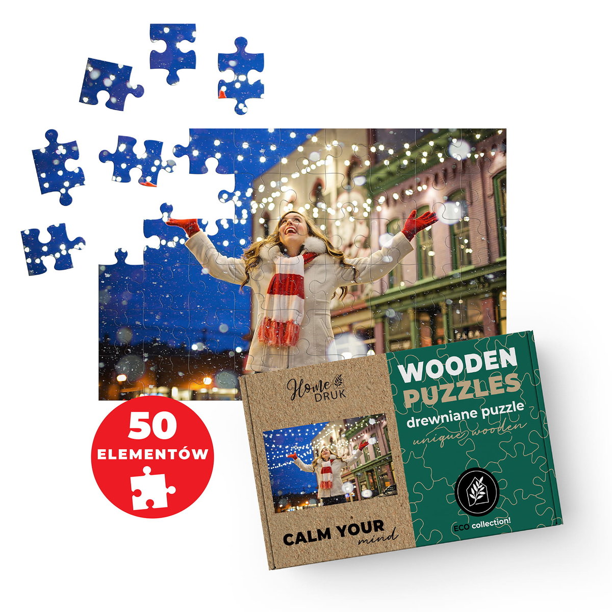 FOTO PUZZLE DREWNIANE z TWOJEGO ZDJĘCIA NA PREZENT 50 elementów 45x30 cm