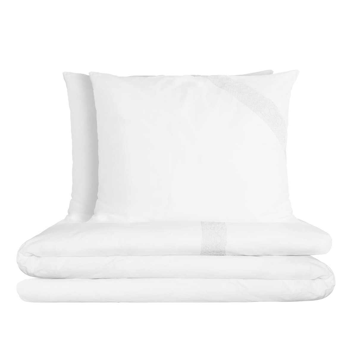 Pościel bawełniana Retro 140x200 biała z koronką Maxi