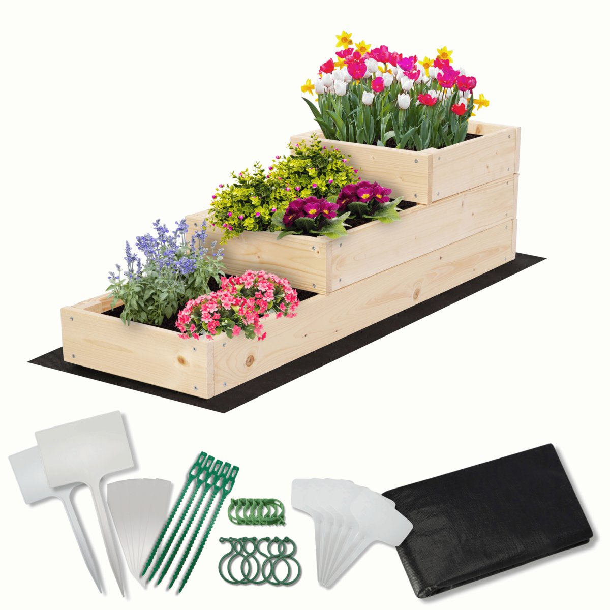 Skrzynia na warzywa warzywniak inspekt drewniany 30x90 ZESTAW ECO / Wamar-Sosenka