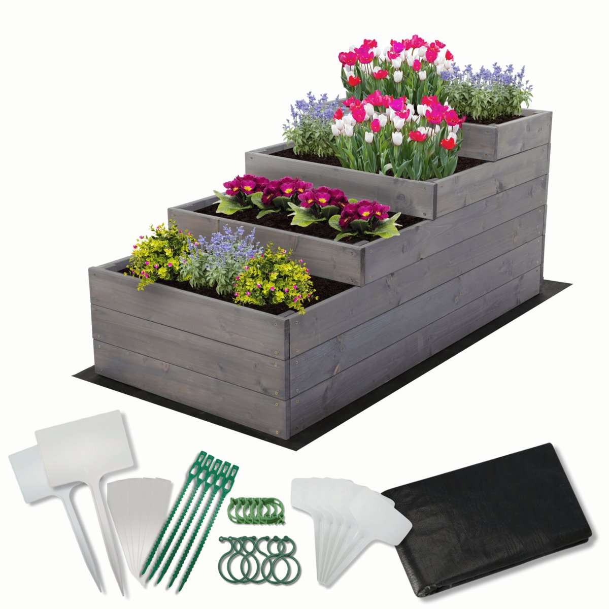 Skrzynia na warzywa warzywnik IMPREGNOWANY 60x120 ZESTAW WYSOKA ECO / Wamar-Sosenka