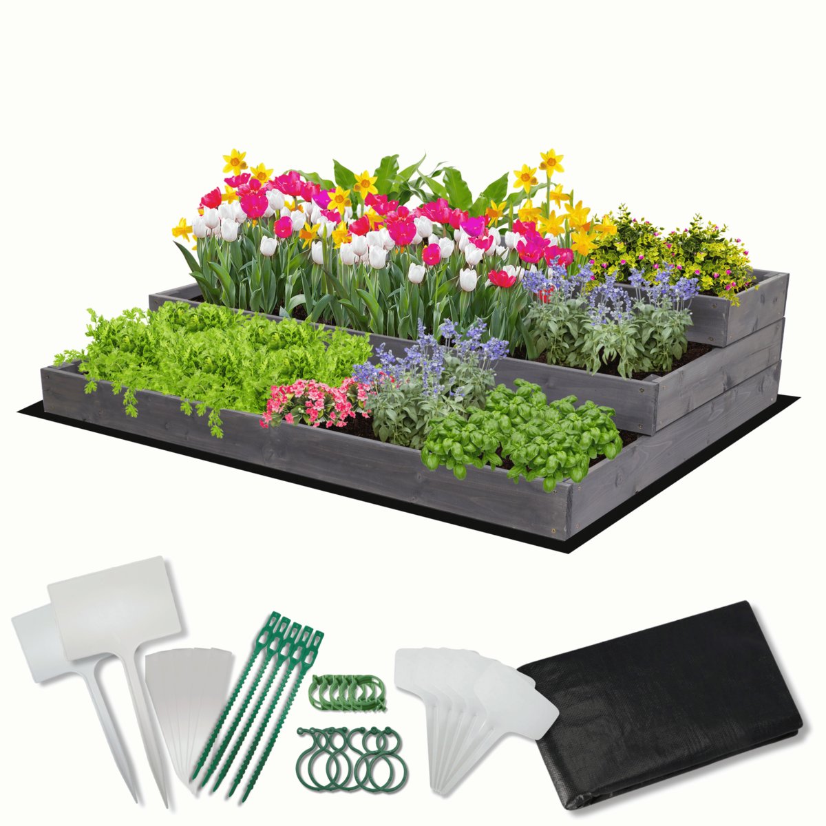 Skrzynia na warzywa warzywniak inspekt IMPREGNOWANY 120x90 ZESTAW ECO / Wamar-Sosenka