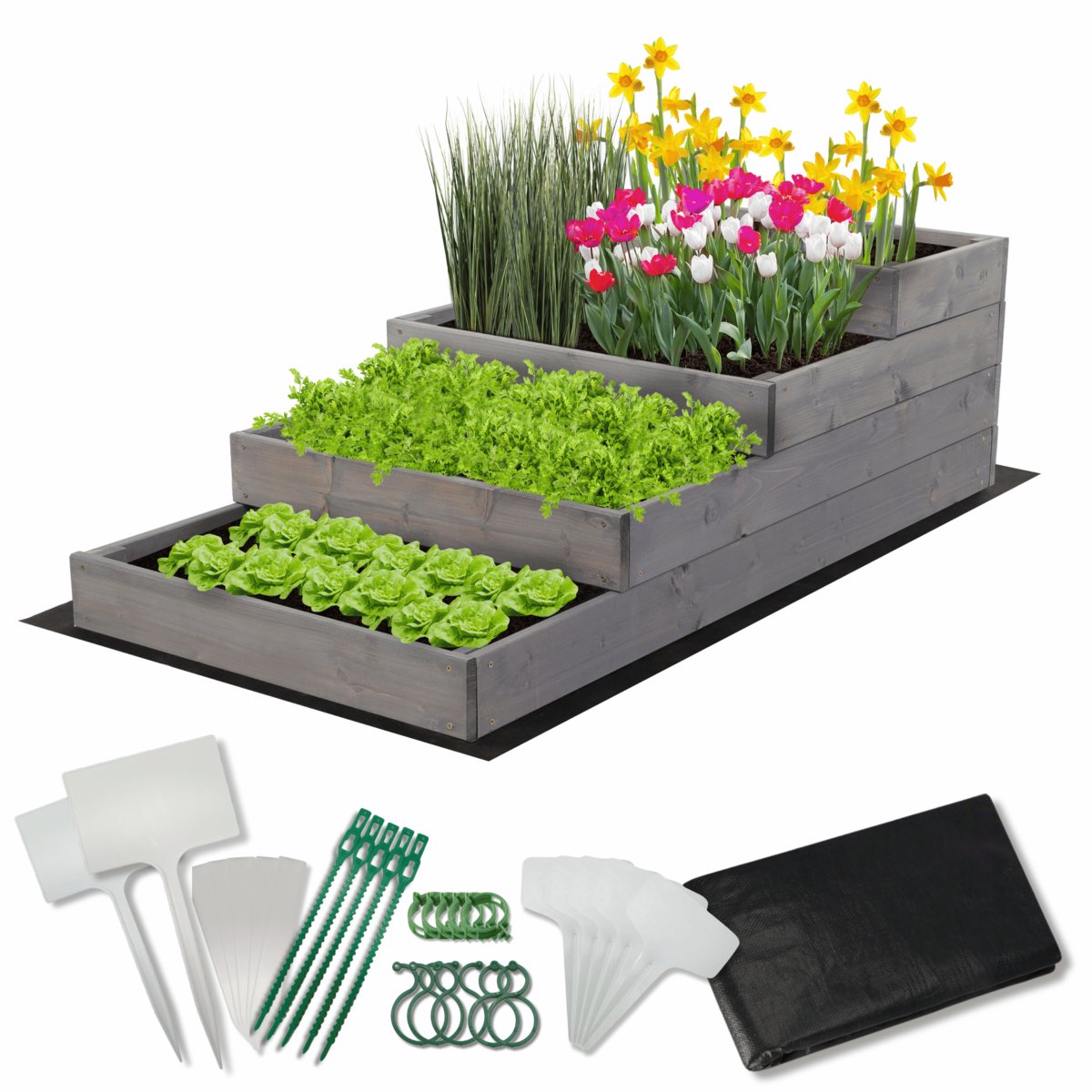 Skrzynia na warzywa warzywniak grządka IMPREGNOWANY 60x120 ZESTAW EKO / Wamar-Sosenka