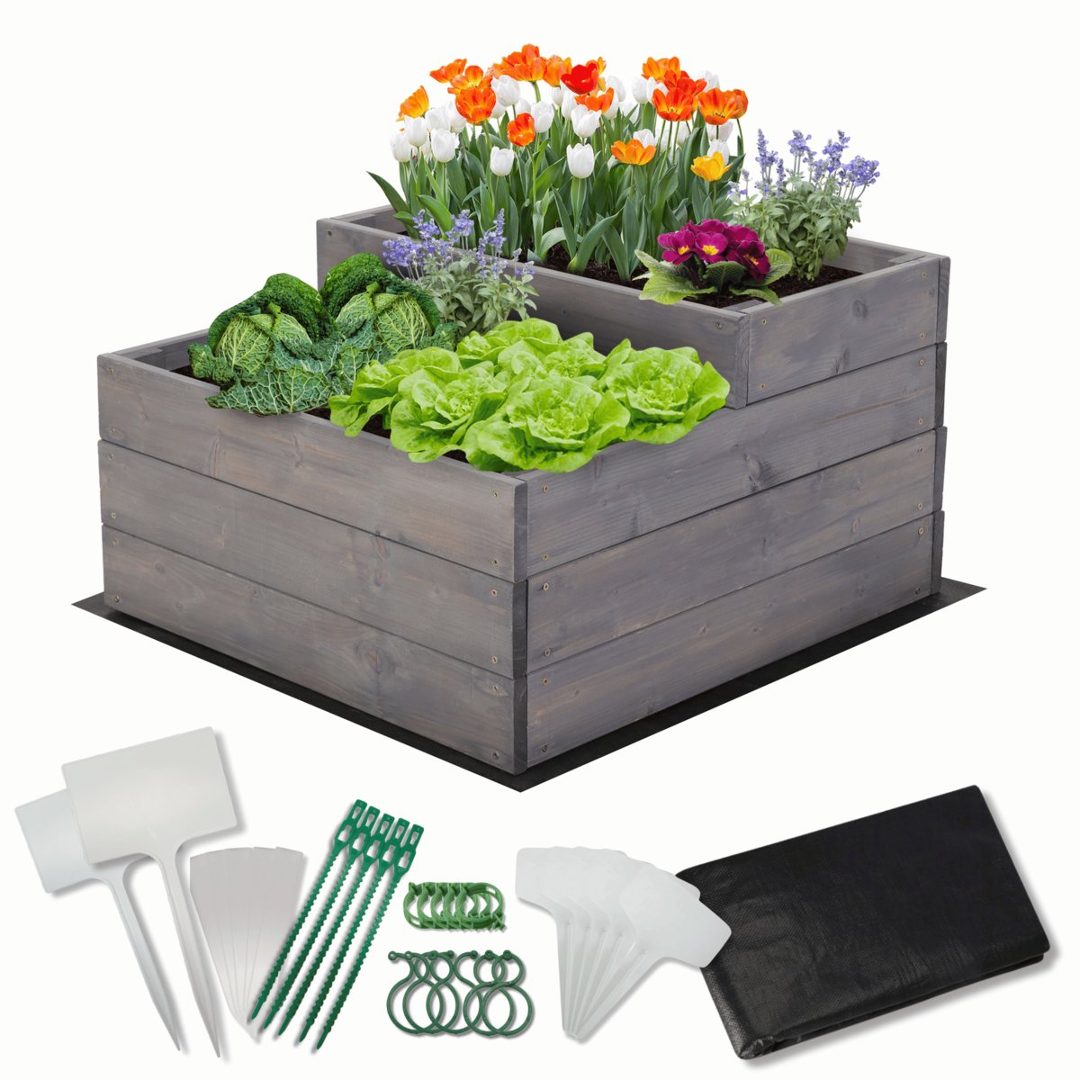 Skrzynia na warzywa warzywniak grządka IMPREGNOWANY 60x60 ZESTAW EKO / Wamar-Sosenka