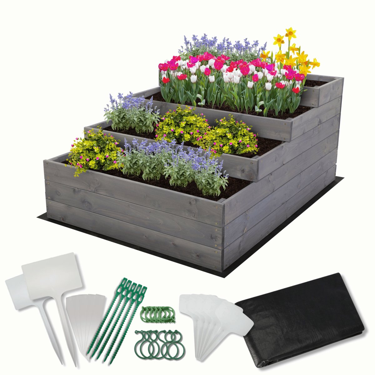 Skrzynia na warzywa warzywnik IMPREGNOWANY 90x120 ZESTAW WYSOKA ECO / Wamar-Sosenka