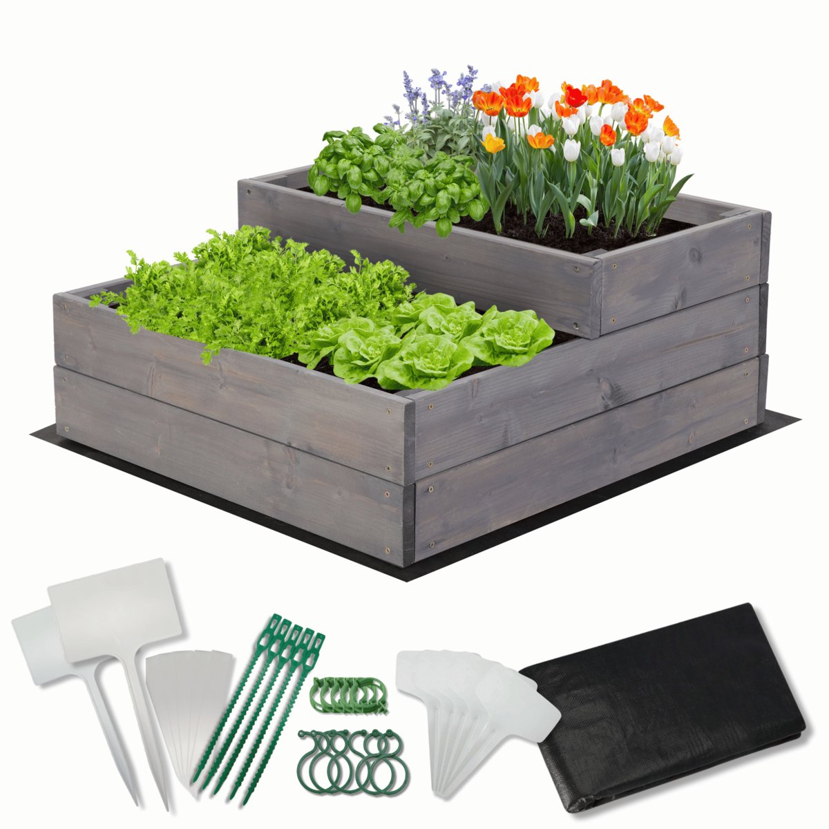 Skrzynia na warzywa warzywniak inspekt IMPREGNOWANY 60x60 ZESTAW ECO / Wamar-Sosenka
