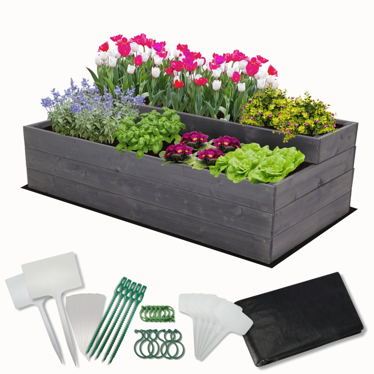 Skrzynia na warzywa warzywniak grządka IMPREGNOWANY 120x60 ZESTAW EKO / Wamar-Sosenka