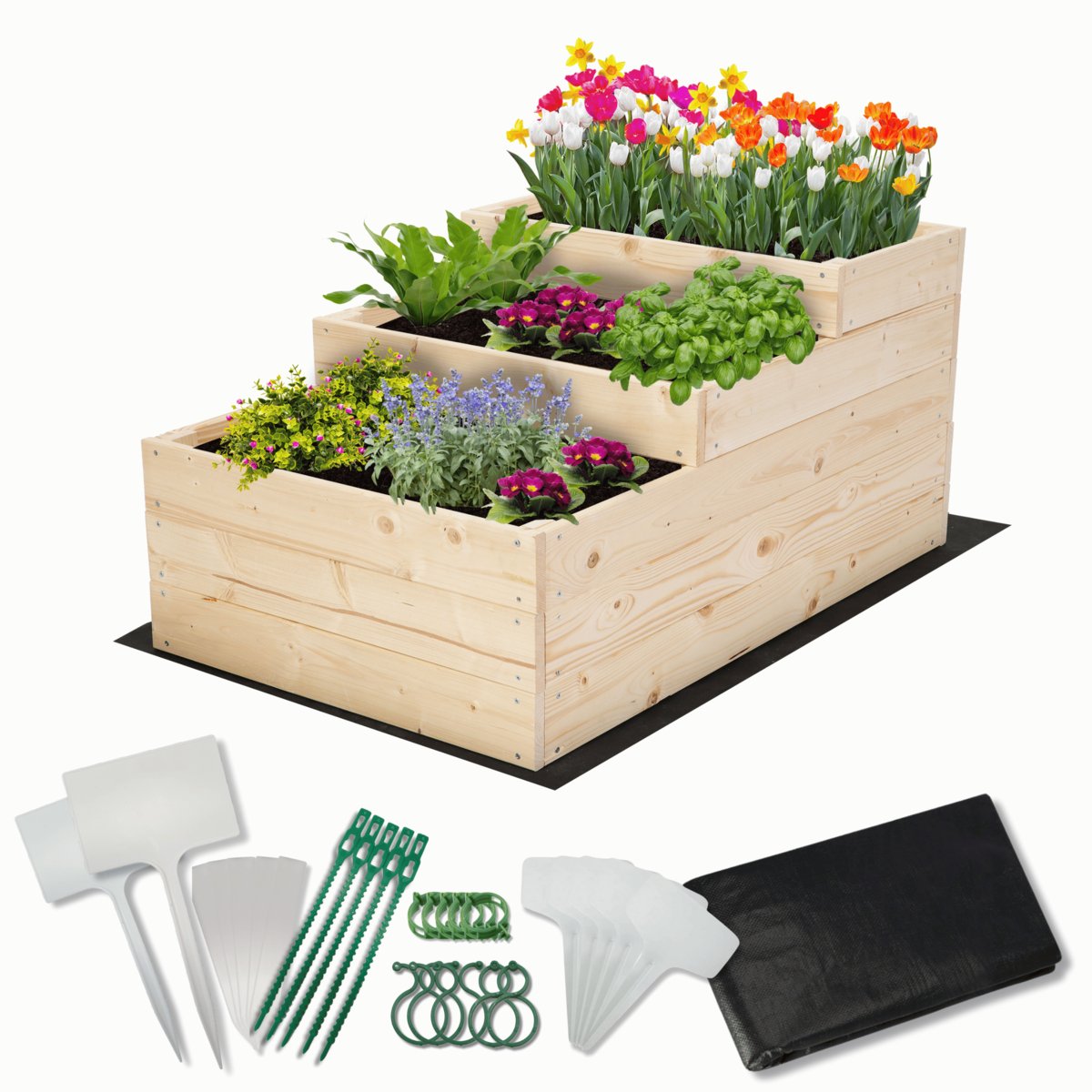 Skrzynie na warzywa warzywniak donica drewniany 60x90 ZESTAW EKO / Wamar-Sosenka