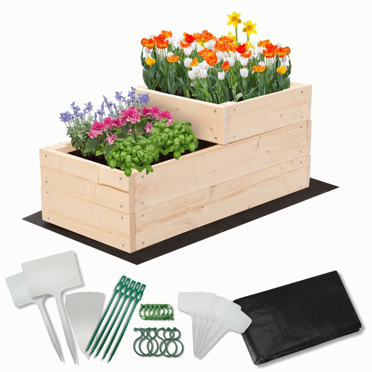 Skrzynia na warzywa warzywniak inspekt drewniany 30x60 ZESTAW ECO / Wamar-Sosenka