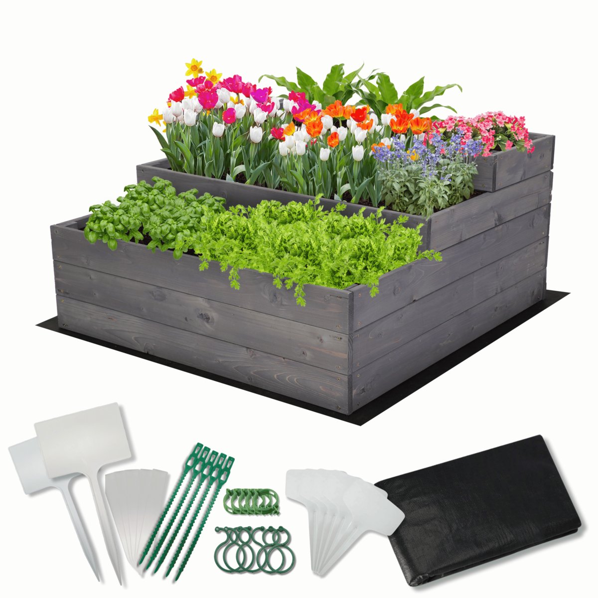 Skrzynie na warzywa warzywniak donica IMPREGNOWANY 90x90 ZESTAW EKO / Wamar-Sosenka