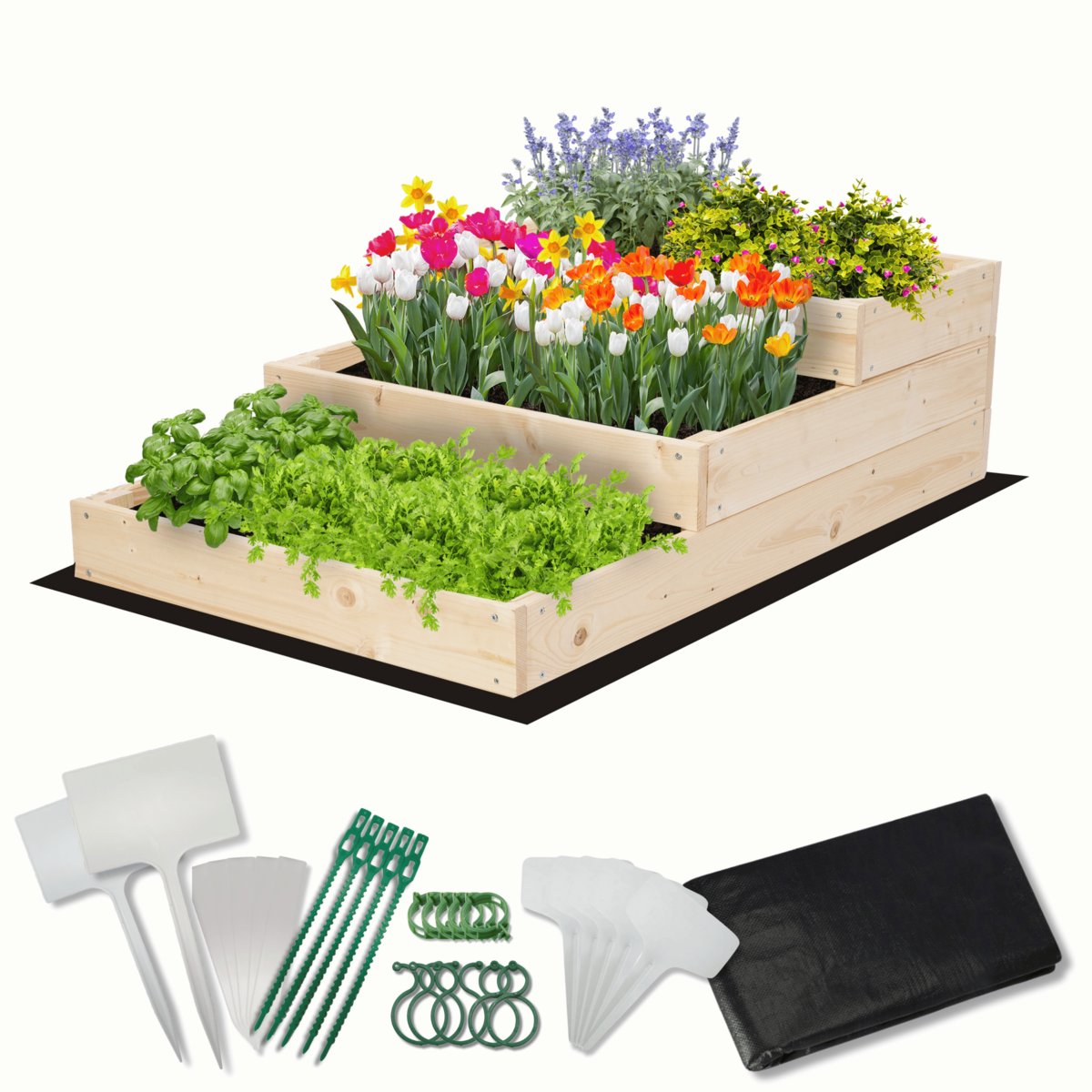 Skrzynia na warzywa warzywniak inspekt drewniany 60x90 ZESTAW ECO / Wamar-Sosenka