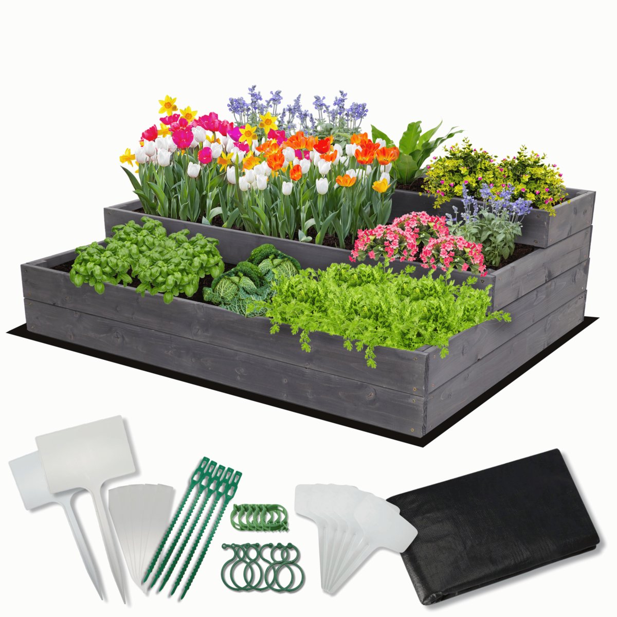 Skrzynia na warzywa warzywniak grządka IMPREGNOWANY 120x90 ZESTAW EKO / Wamar-Sosenka