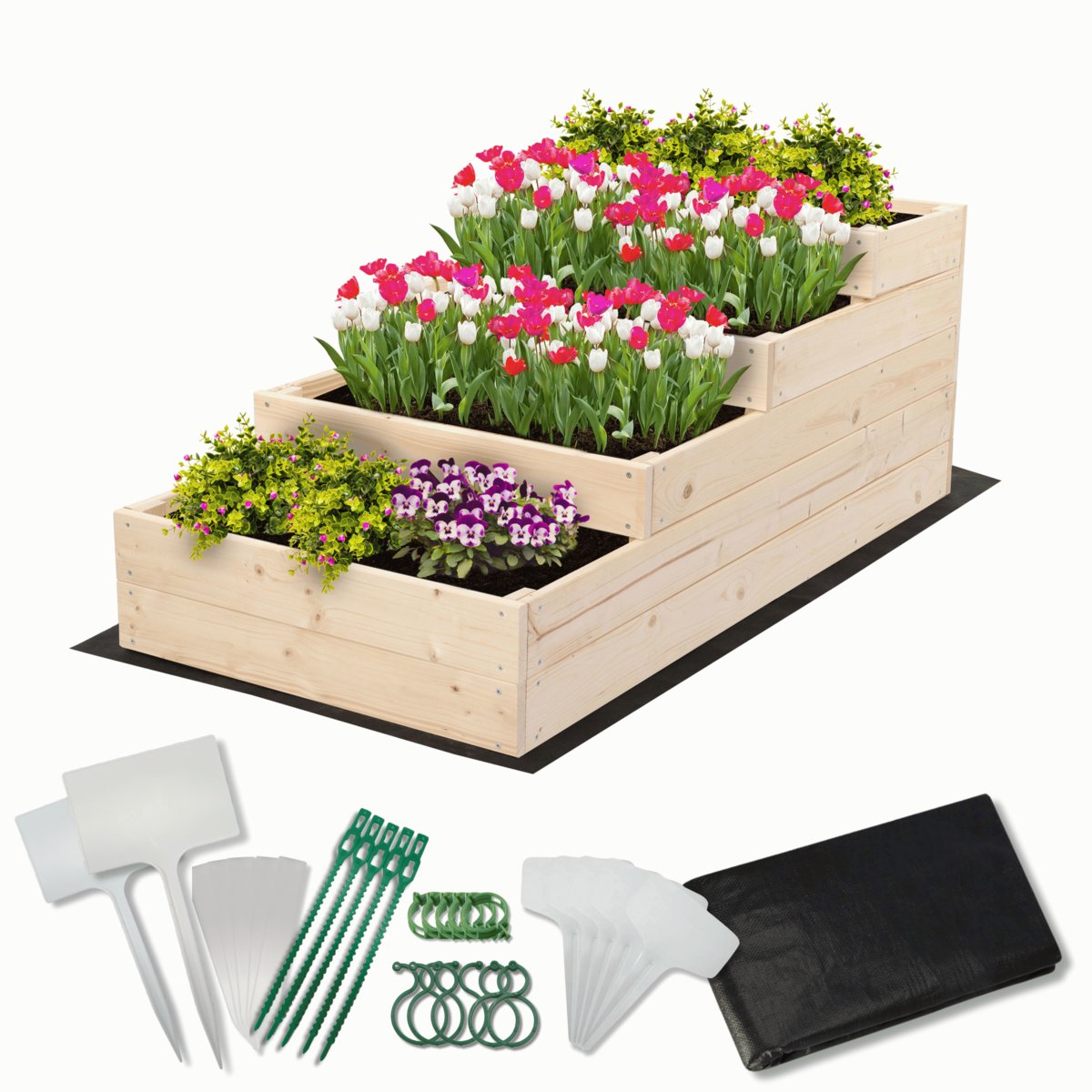 Skrzynie na warzywa warzywniak donica drewniany 60x120 ZESTAW EKO / Wamar-Sosenka