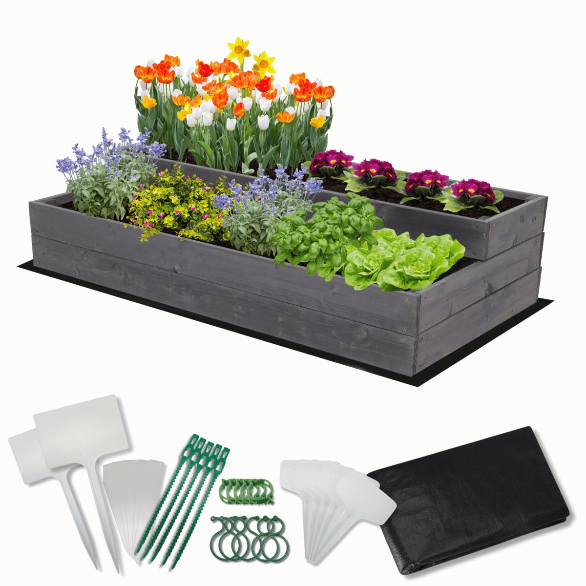 Skrzynia na warzywa warzywniak inspekt IMPREGNOWANY 120x60 ZESTAW ECO / Wamar-Sosenka