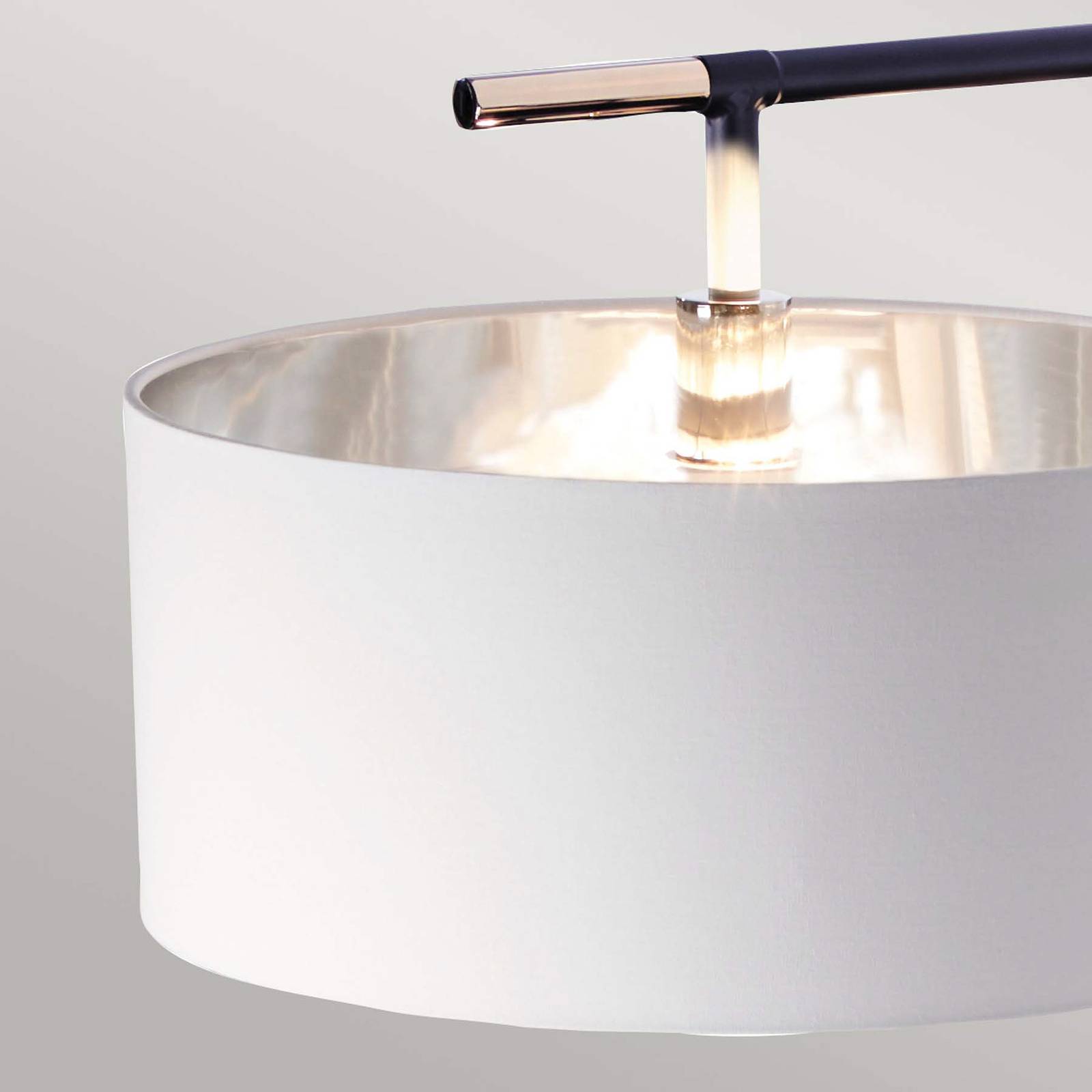 Elstead Lampa stojąca Balance, czarny/nikiel, biały klosz