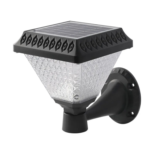 Kinkiet Zewnętrzny V-Tac Solarny Z Pilotem 3W1 Ip44 Czarny Kwadrat Vt-972 3000K-4000K-6400K 75