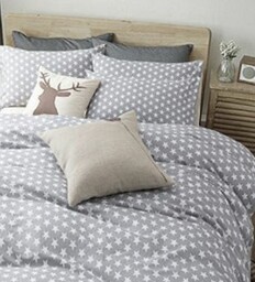 Extrapościel Pościel bawełniana 160x200 wzór 939E Gwiazdki białe na szarym tle Nowość