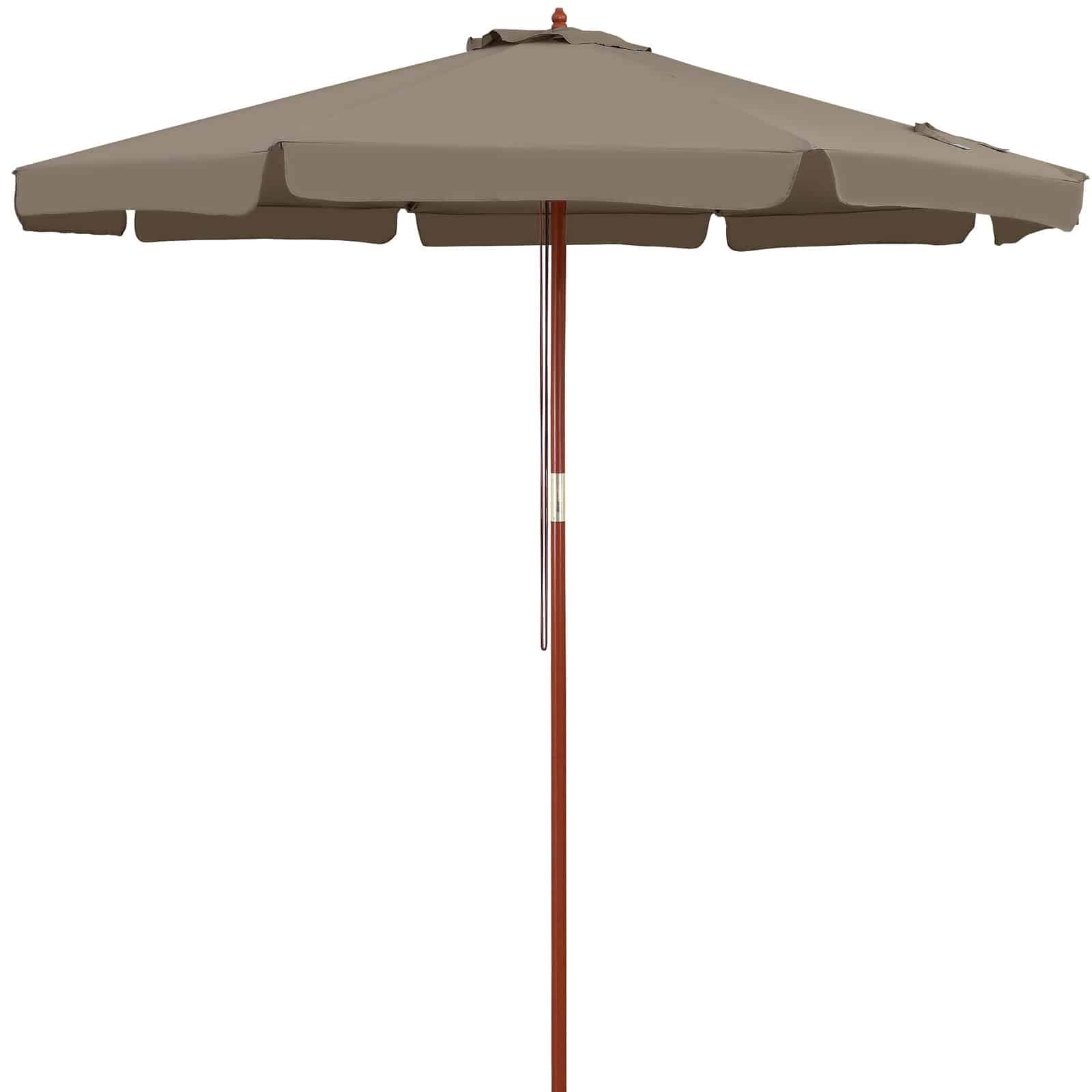 Parasol balkonowy Taupe Drewno Ø330cm Ochrona UV 50+
