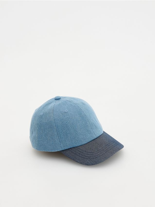 Reserved - Denimowa czapka z daszkiem - jasnoniebieski