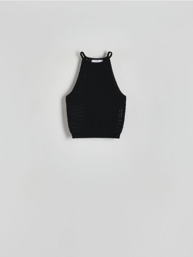 Reserved - Dzianinowy top - czarny