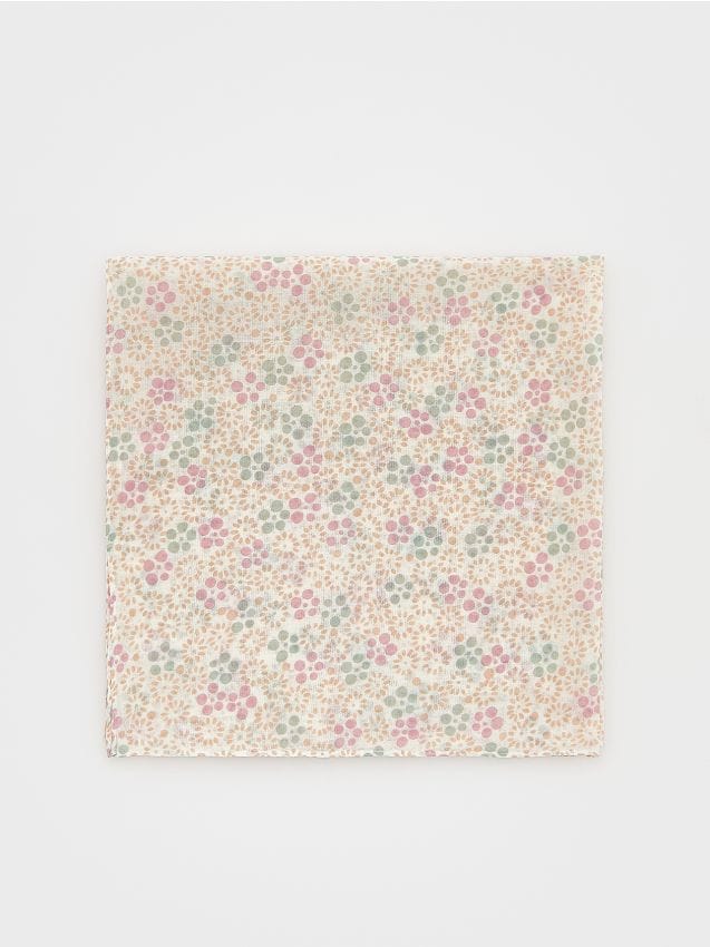 Reserved - Bawełniany komin ze wzorem - wielobarwny