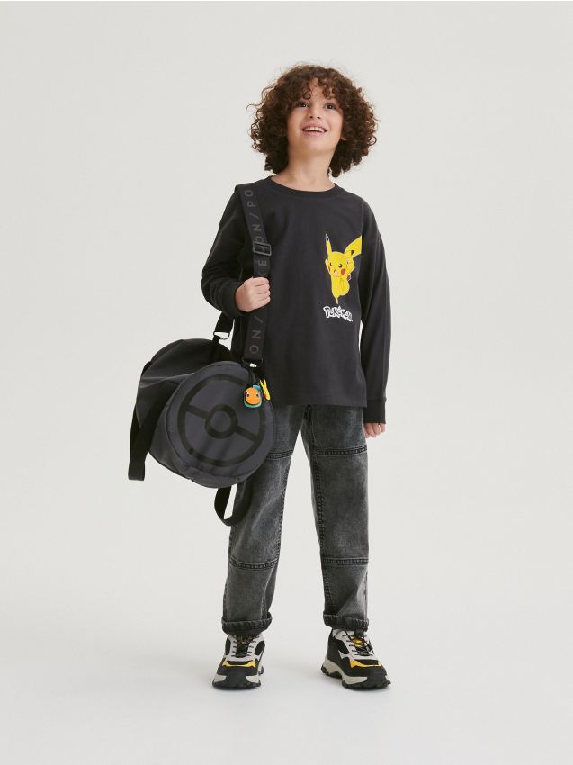 Reserved - Longsleeve oversize Pokémon - ciemnoszary