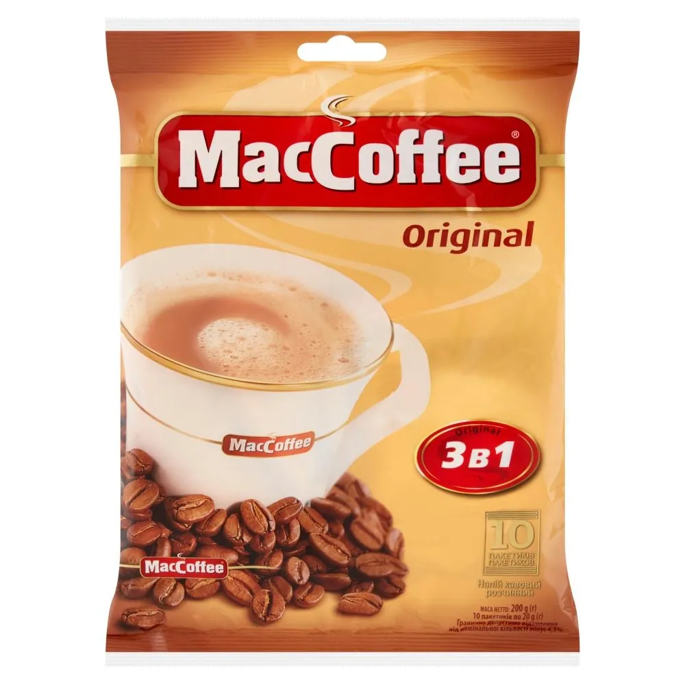 MacCoffee Original Rozpuszczalny napój kawowy 3 w 1 200 g (10 x 20 g)