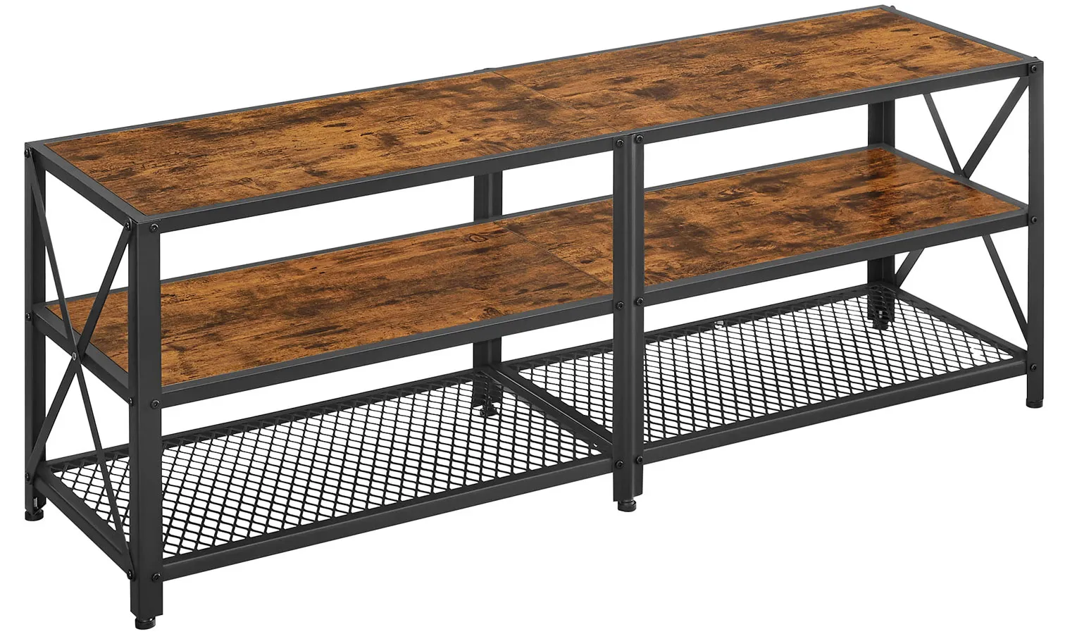 Loftowy stolik pod telewizor z półkami F1-R38