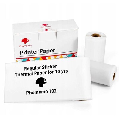 Papier Wkład Wkłady Samoprzylepny 3x Rolka 50mm Do Phomemo T02 / M02 Pro / M02x / Q12-rms10