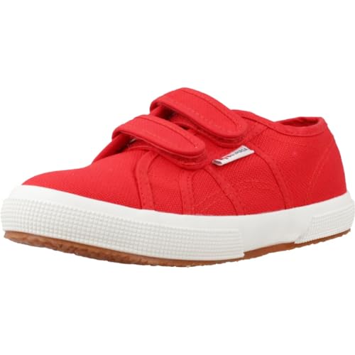 Superga 2750JVelcro Classic, modne trampki dziewczęce, Czerwony biały, 28 EU
