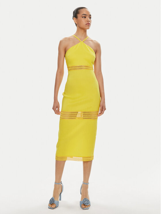 Patrizia Pepe Sukienka letnia 2A2729/A268-Y447 Żółty Slim Fit