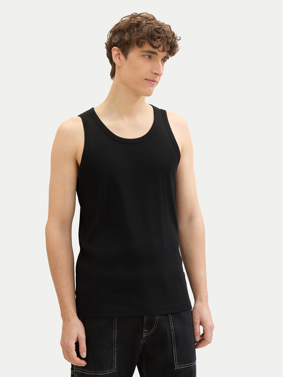 Tom Tailor Denim Tank top 1042035 Czarny Regular Fit