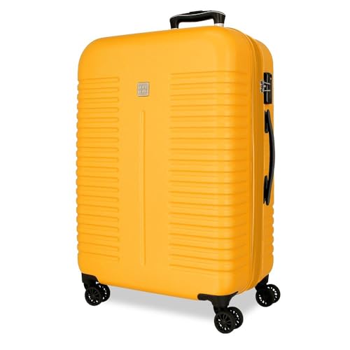Roll Road Indyjska walizka średnia różowa 48 x 70 x 27 cm sztywne tworzywo ABS zamknięcie TSA 90,72 L 3,7 kg 4 podwójne koła, Różowy kolor, Duża walizka