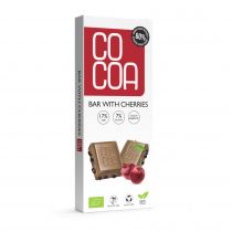 Cocoa Tabliczka biała z wiśniami 60% mniej cukru 40 g Bio