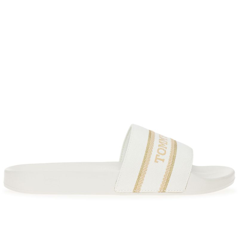 Klapki Tommy Hilfiger Poolslide With Webbing FW0FW07845-YBL - białe
