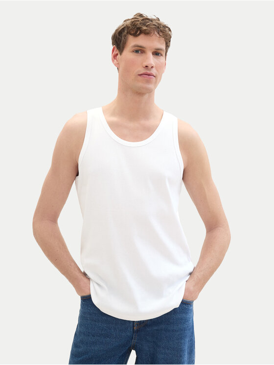 Tom Tailor Denim Tank top 1042035 Biały Regular Fit