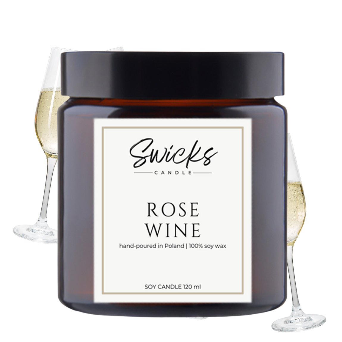 Świeca sojowa ROSE WINE 120 ml