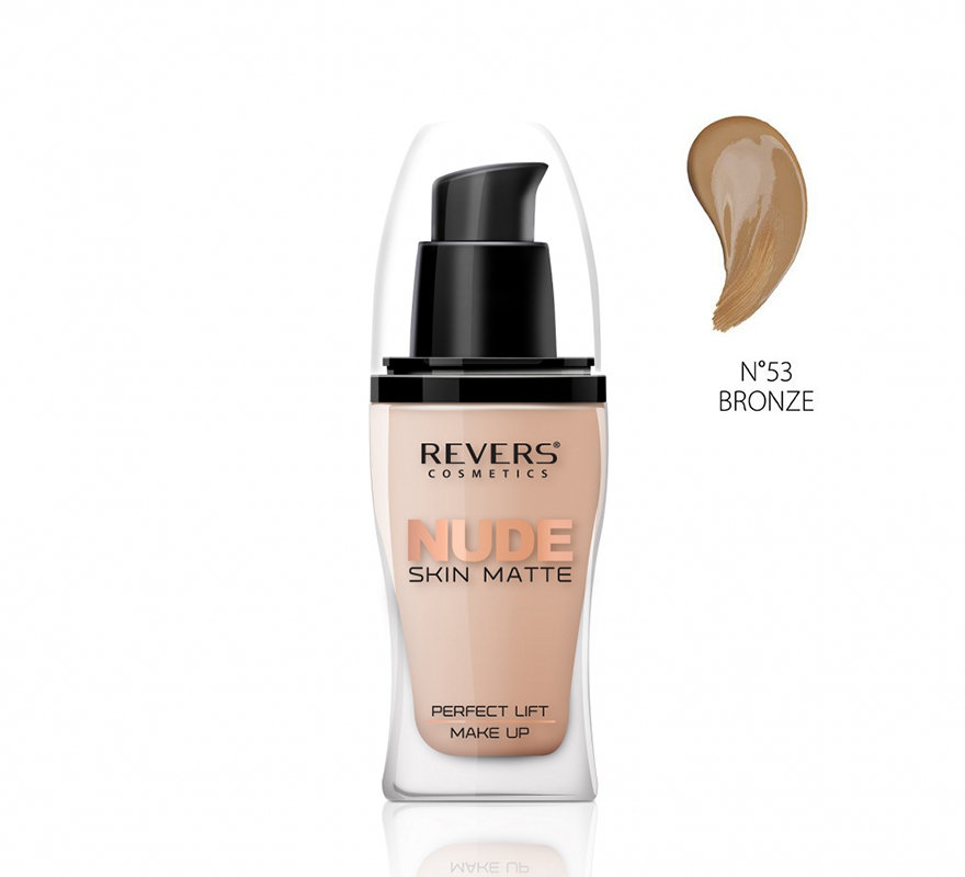Revers, Podkład, Nude Skin Matte #53 Bronze, 30ml