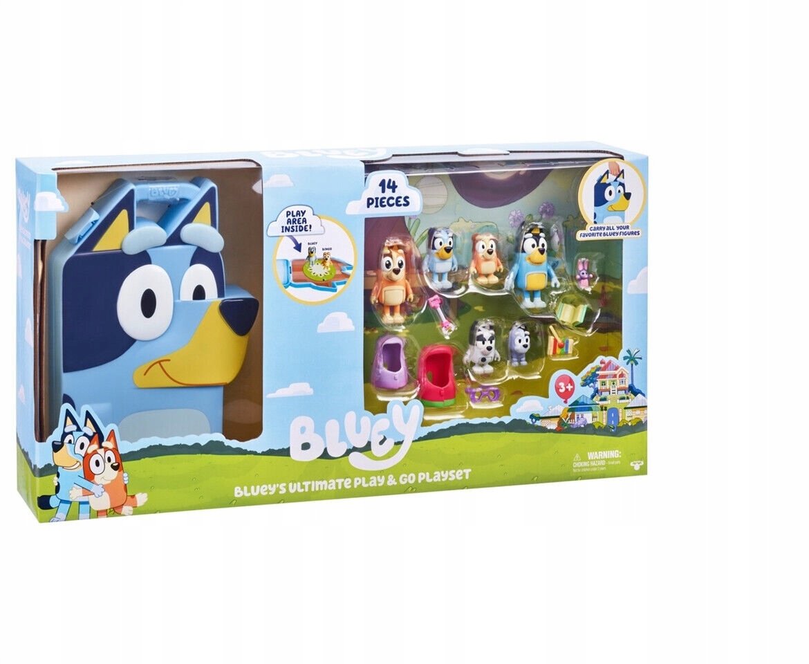 BLUEY PRZENOŚNA WALIZKA Z FIGURKAMI FIGURKI 17383