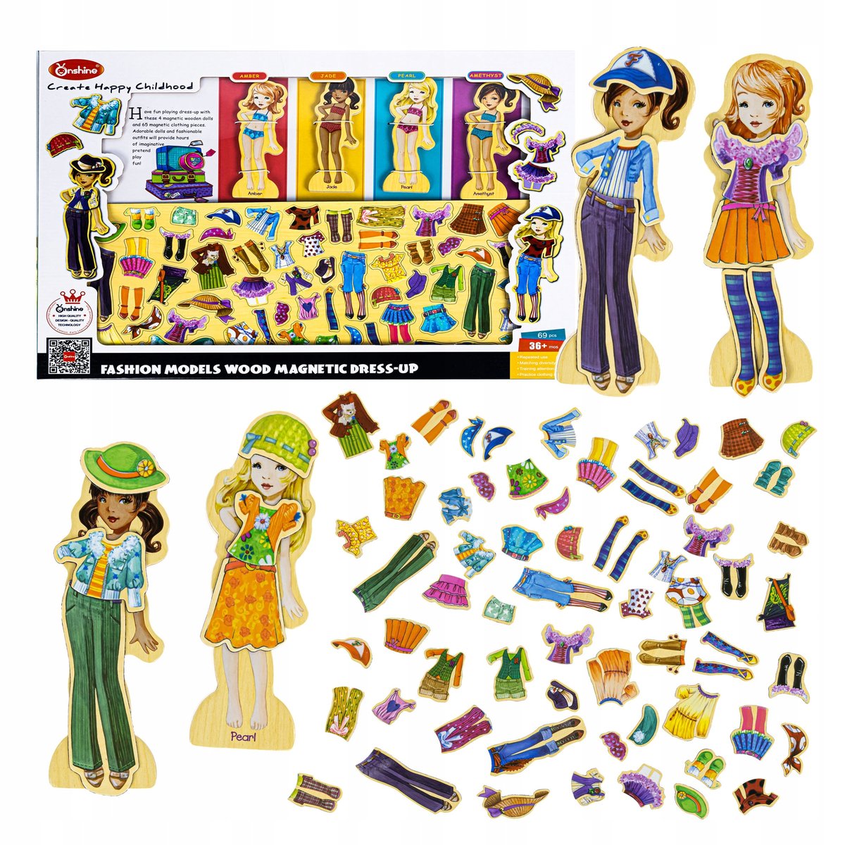 Magnetyczna Układanka Puzzle Ubieranki Lalki Ubranka Klocki Moda Na Magnesy