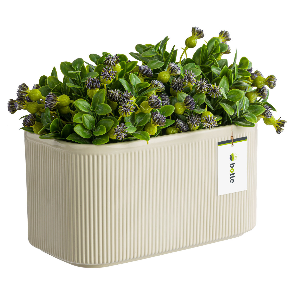 Doniczka osłonka ceramiczna Ecru 25,5 cm H13,5 cm Połysk Nowoczesna Stylowa