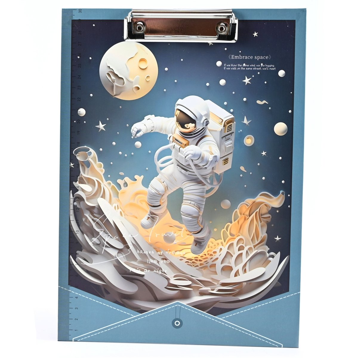 CLIPBOARD DESKA Z KLIPSEM A4 PODKŁADKA DO PISANIA KOSMOS ASTRONAUTA