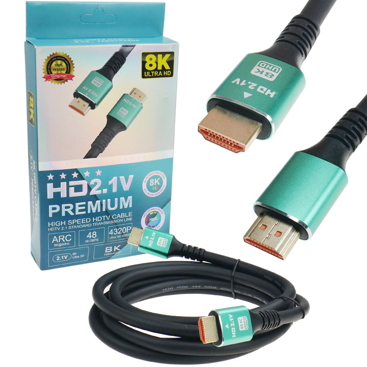 Kabel HDMI 2.1 ULTRA 3D High Speed 8K 60HZ 4k 120Hz HDR 1,5m