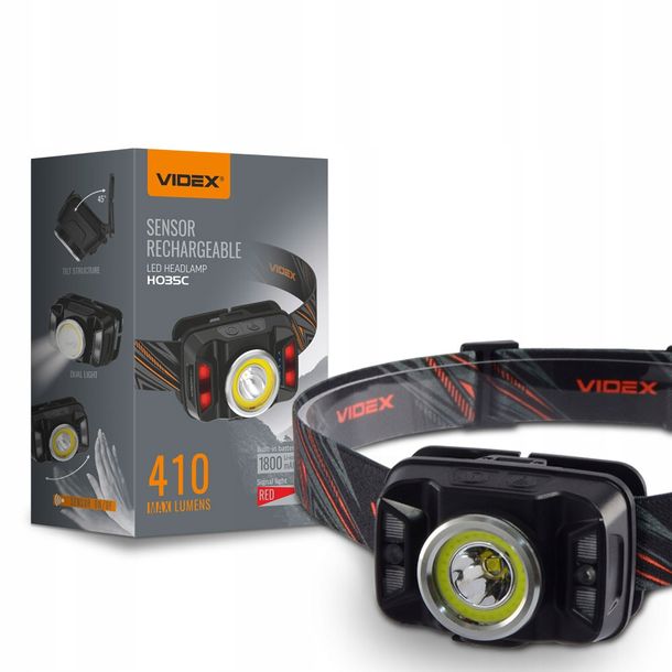 Latarka czołowa LED 5W 410lm akumulatorowa czujnik ruchu IP65