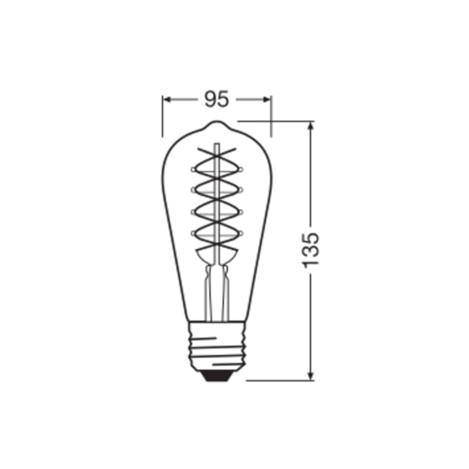 OSRAM LED Vintage 1906 Edison, złota, E27, 4,8 W, 822, ściemniana.