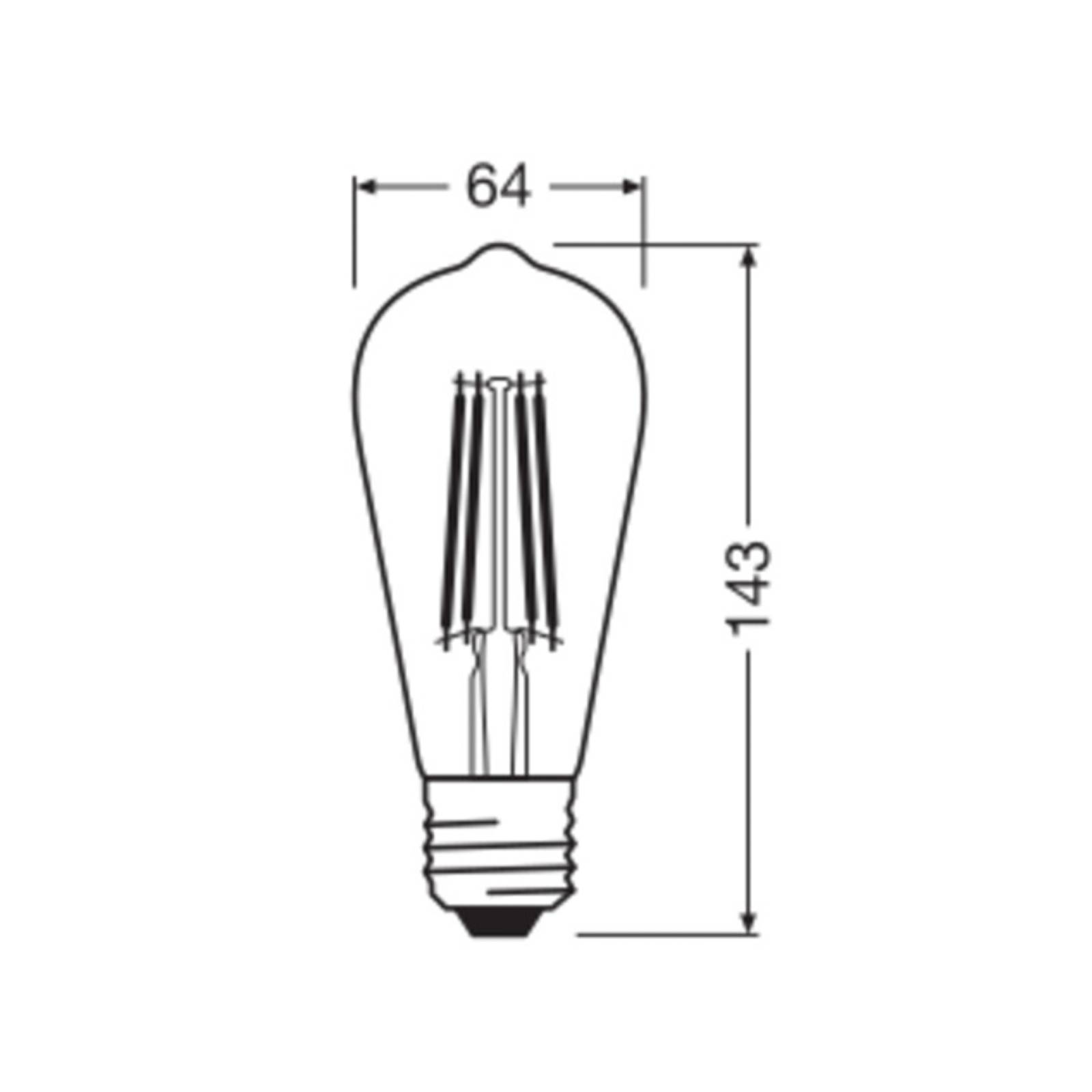 OSRAM LED Vintage 1906 Edison, złota, E27, 7,2 W, 824, ściemniana.