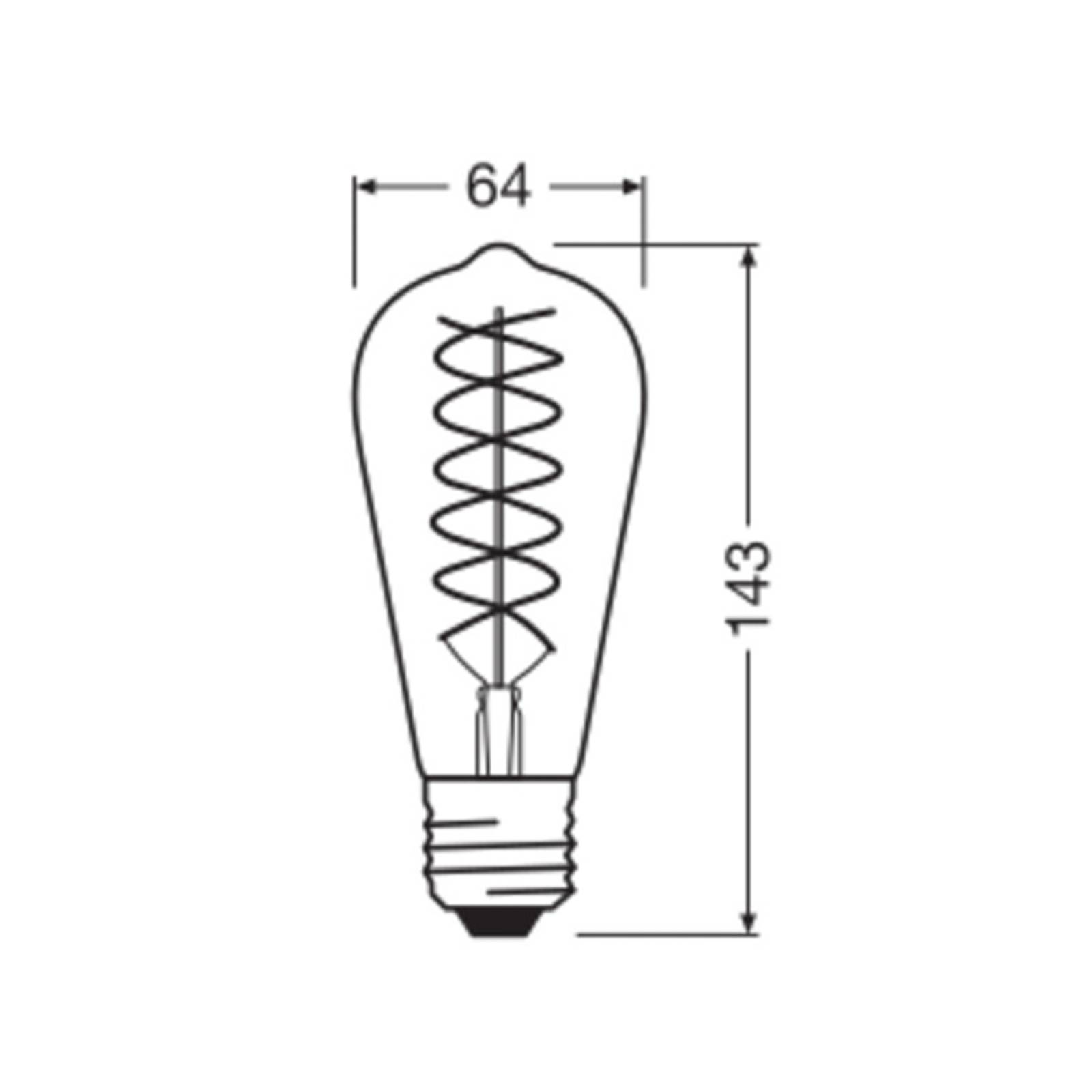 OSRAM LED Vintage 1906 Edison, złota, E27, 8,8 W, 824, ściemniana.