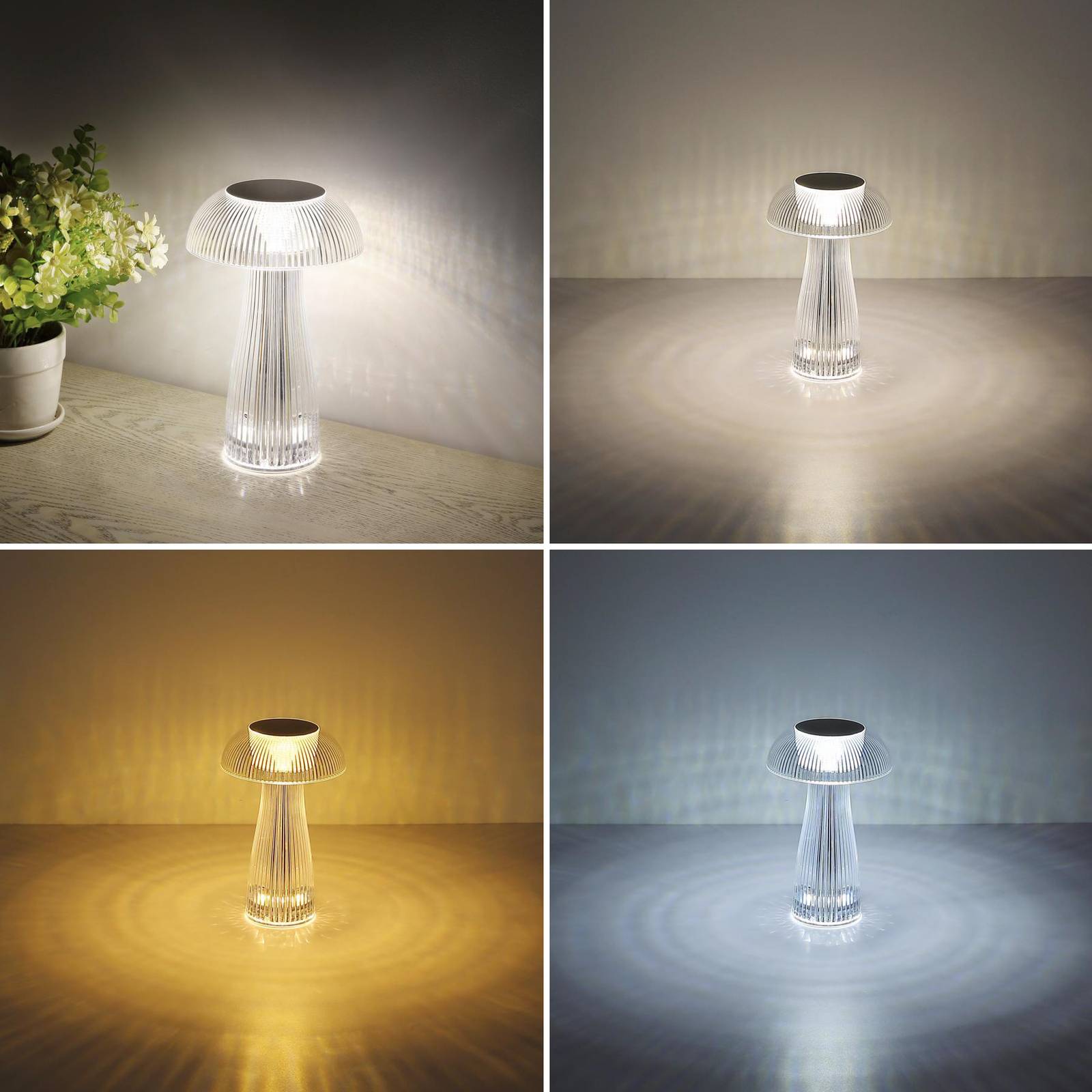 Globo Lampa stołowa LED Gixi, kolor srebrny, wysokość 25 cm, CCT